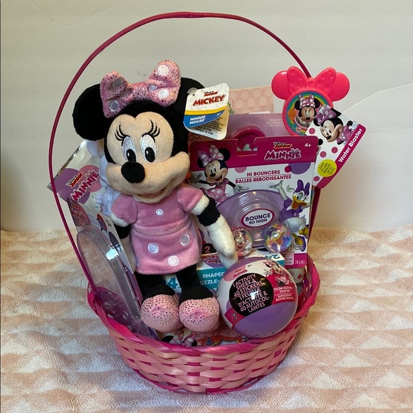 Disney Minnie Mouse Pink Deluxe Easter Basket NWT - Picture 1 of 4